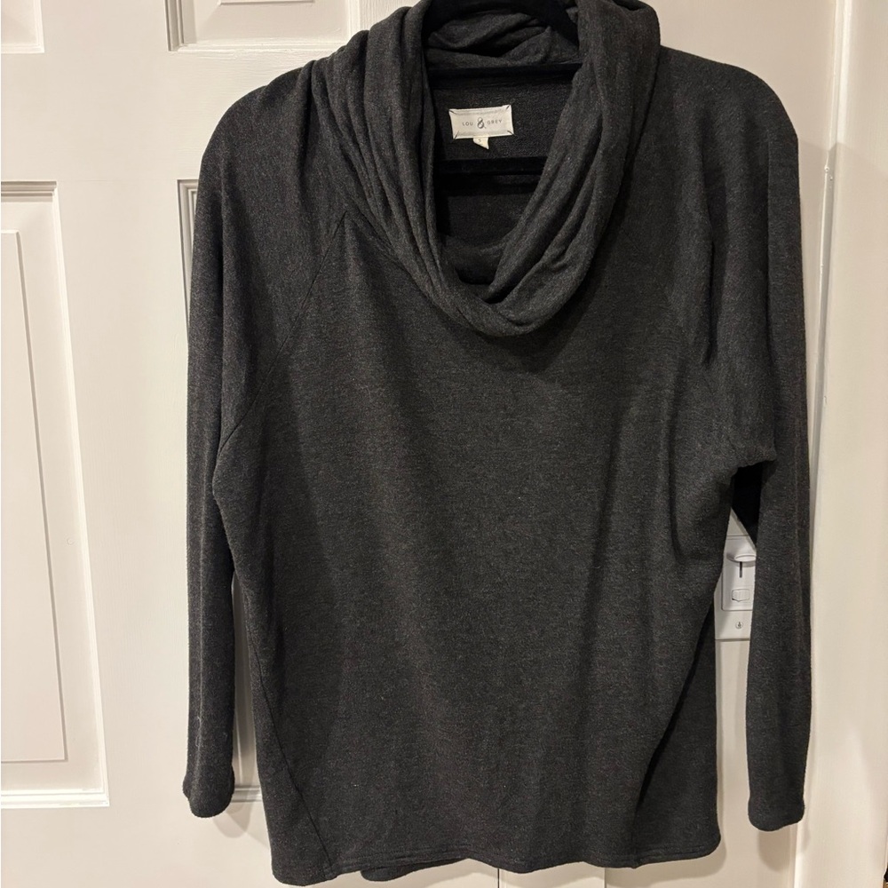 Lou & Grey Gray Cowl Neck Soft Knit Sweater